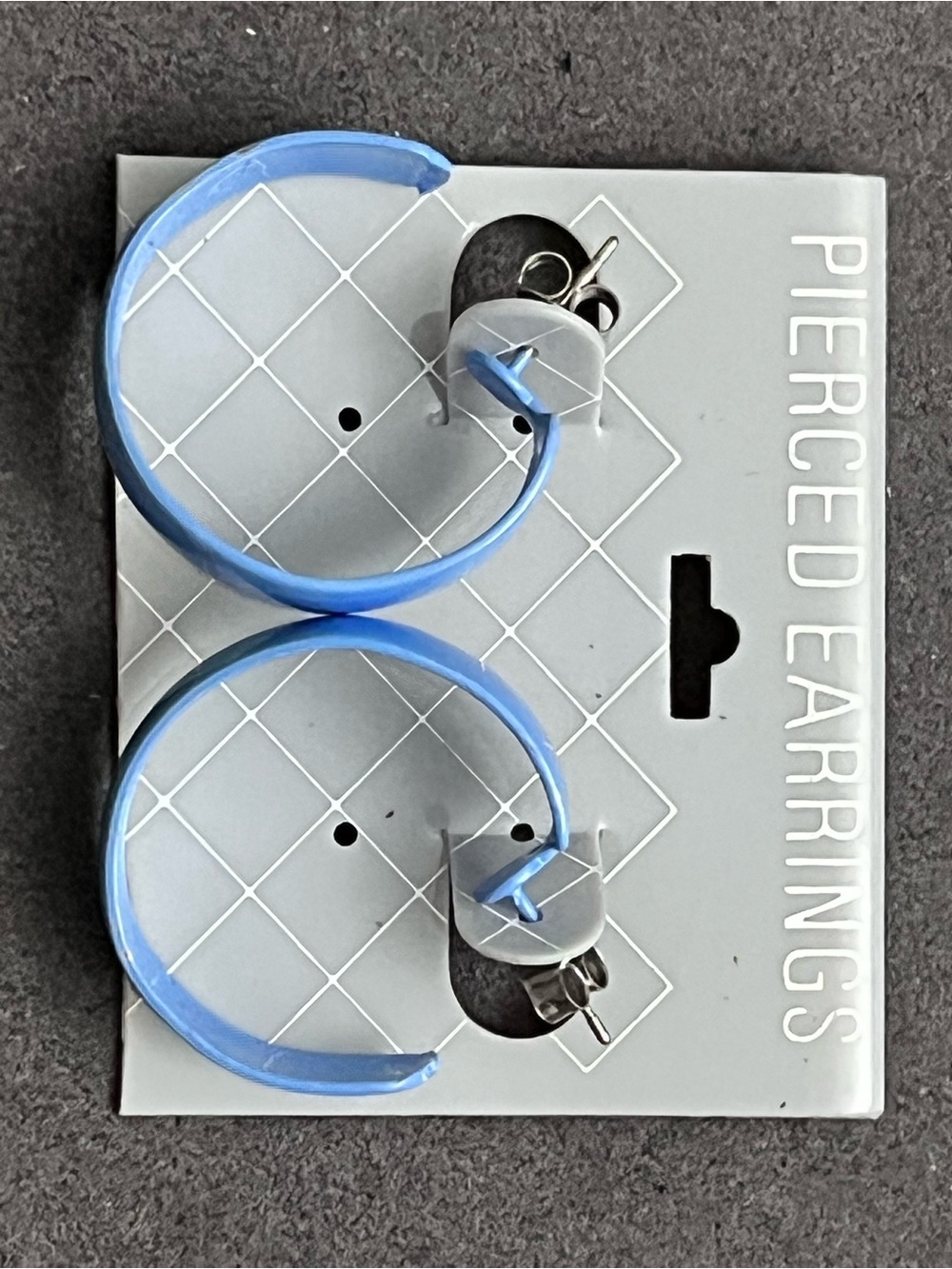 Blue Hoop Pierced Earrings - Unbranded